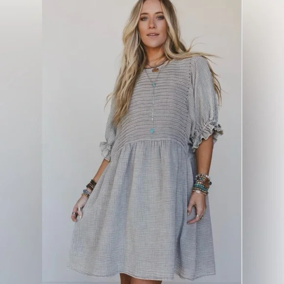 Easel Women's Dress in Mineral Wash Ash color - Picture 3 of 8